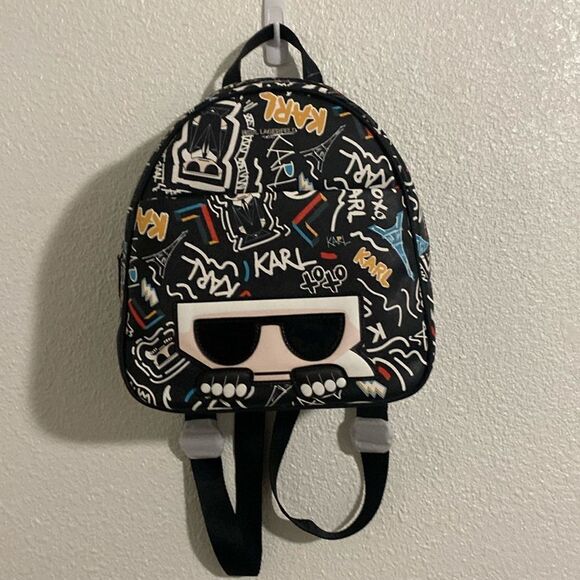 NWT- Karl Lagerfeld- Maybelle graphic mini backpack - Picture 1 of 8